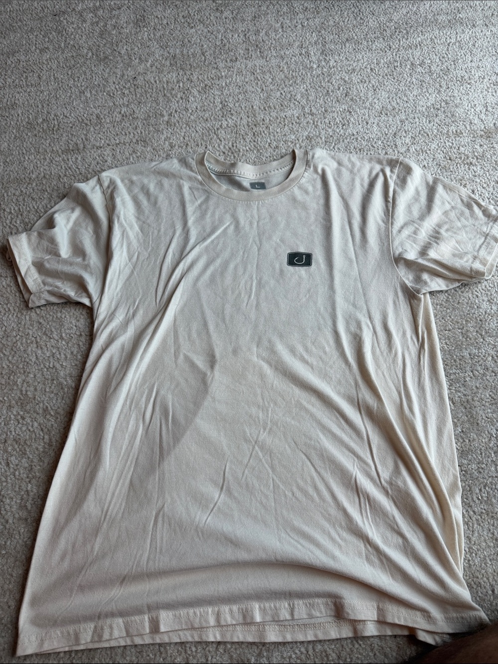 Men's Cream Logo Short Sleeve Crew T-Shirt